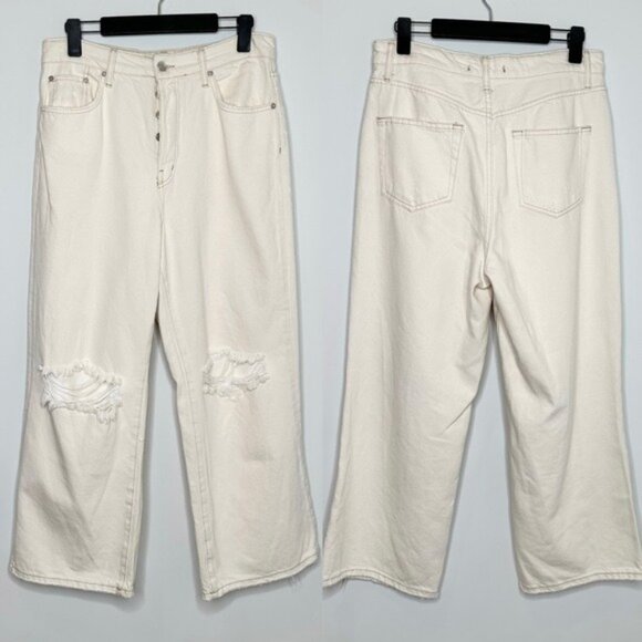 Free People Ranger Wide Leg Jeans in White - Picture 3 of 10